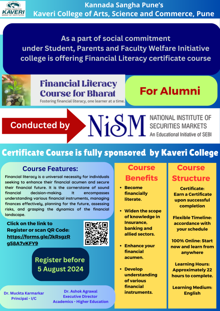 NISM Financial Literacy Course for Bharat sponsored by Kaveri College