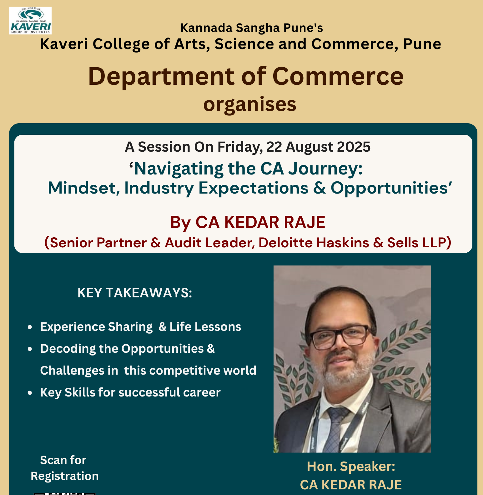 Navigating the CA Journey: Mindset, Expectations and Opportunities : Session by CA Kedar Raje