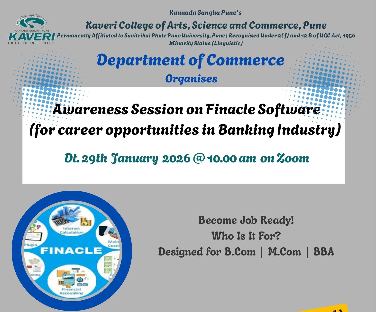 Awareness Session on Finacle Software (for career opportunities in Banking Industry)