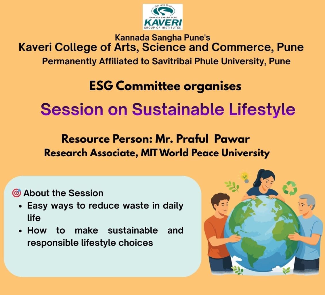 An Informative Session on Sustainable Lifestyle Organized by ESG Committee of Kaveri College