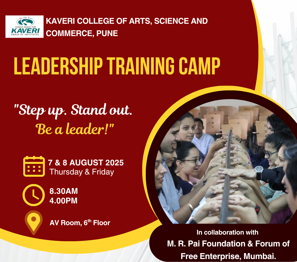 Leadership Training Camp was Organised in Association with M.R. Pai Foundation and Forum of Free Enterprise, Mumbai